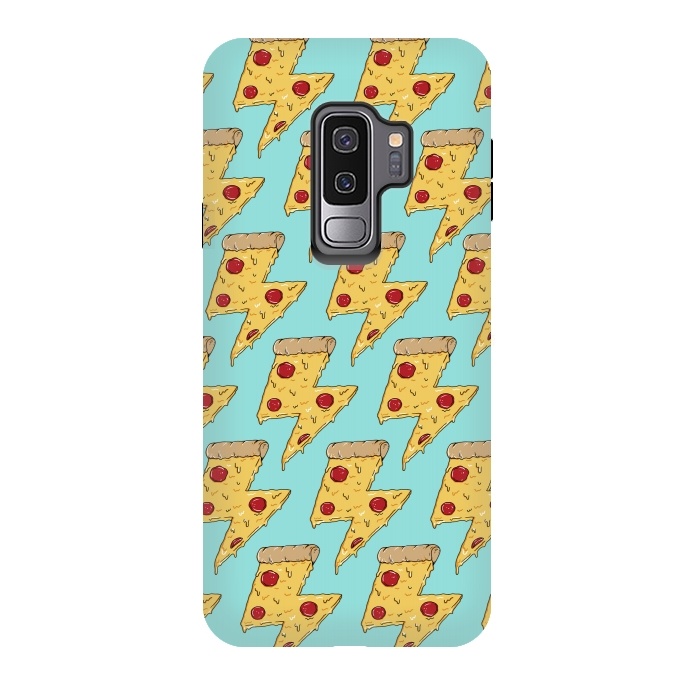 Galaxy S9 plus StrongFit Pizza Power Pattern Green by Coffee Man