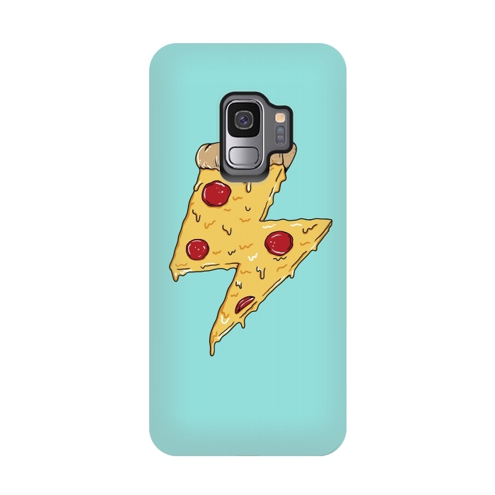 Galaxy S9 StrongFit Pizza power green by Coffee Man