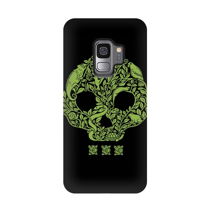 Galaxy S9 StrongFit Green Skull by Coffee Man