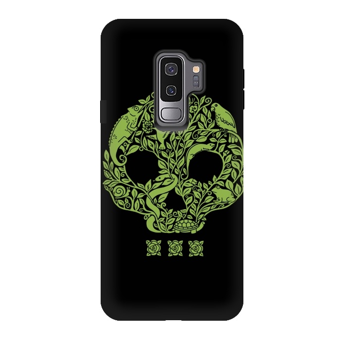 Galaxy S9 plus StrongFit Green Skull by Coffee Man
