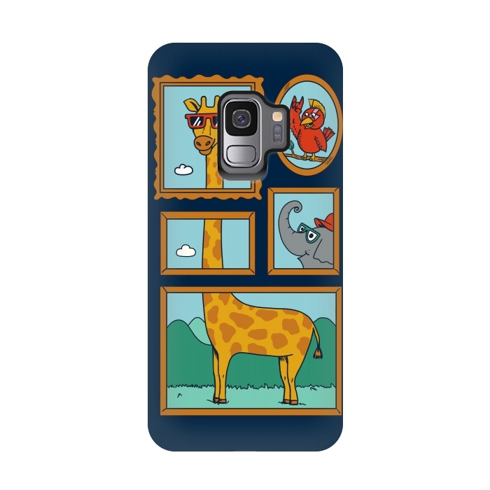 Galaxy S9 StrongFit Portrait of Animals Blue by Coffee Man