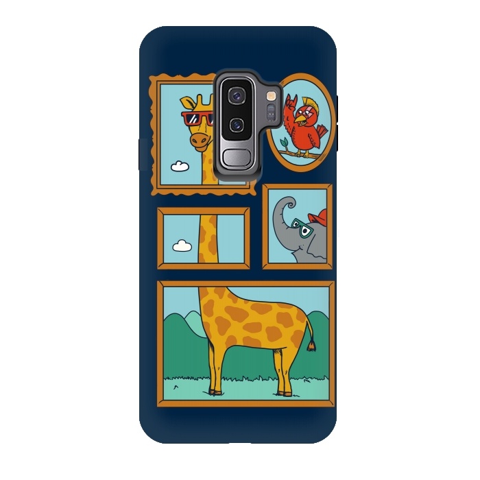 Galaxy S9 plus StrongFit Portrait of Animals Blue by Coffee Man