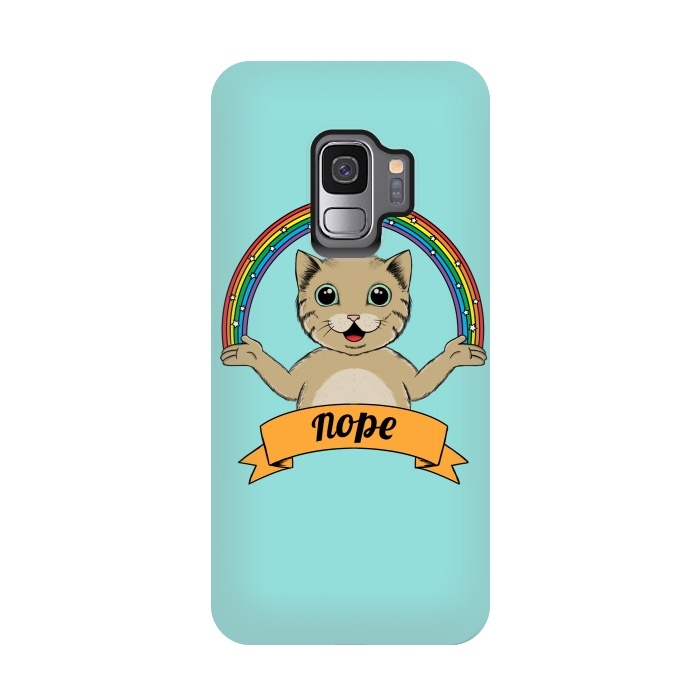Galaxy S9 StrongFit Cat Nope by Coffee Man