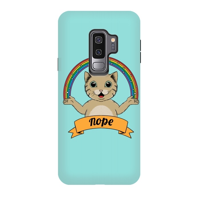 Galaxy S9 plus StrongFit Cat Nope by Coffee Man