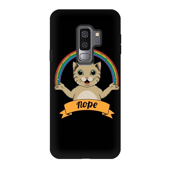 Galaxy S9 plus StrongFit Cat nope Black by Coffee Man