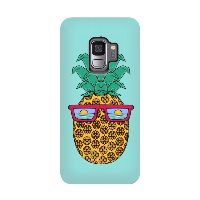 Galaxy S9 StrongFit Floral Pineapple by Coffee Man
