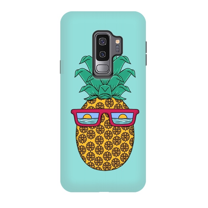 Galaxy S9 plus StrongFit Floral Pineapple by Coffee Man