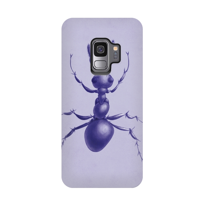 Galaxy S9 StrongFit Purple ant drawing by Boriana Giormova