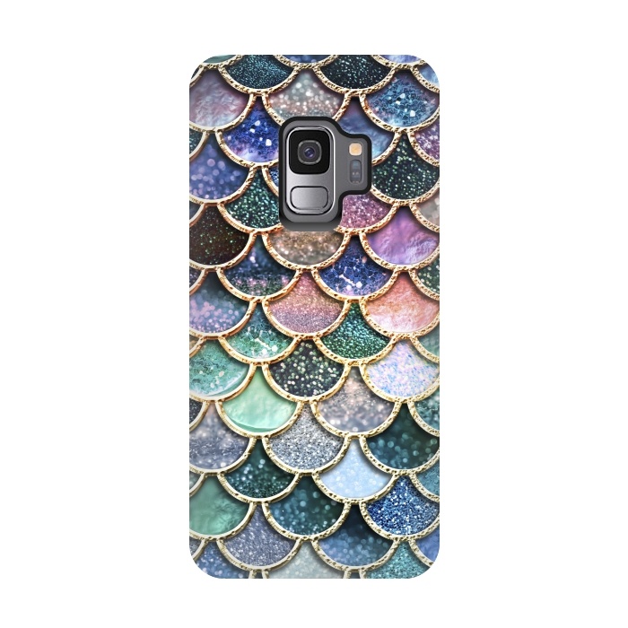 Galaxy S9 StrongFit Multicolor Metal Mermaid Scales by  Utart