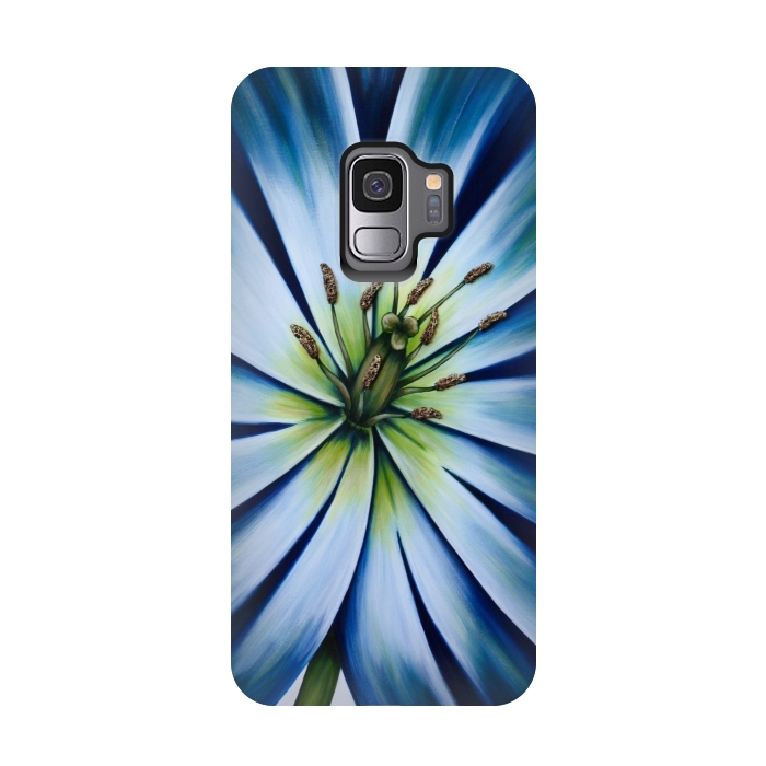 Galaxy S9 StrongFit Blue Tulip Flower by Denise Cassidy Wood