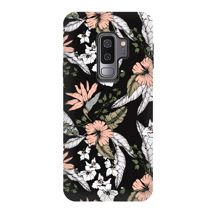 Galaxy S9 plus StrongFit Exotic flowering dark by Mmartabc