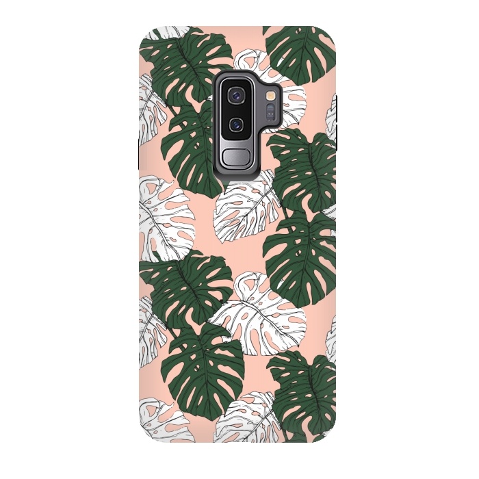Galaxy S9 plus StrongFit Hand drawing monstera pastel color by Mmartabc
