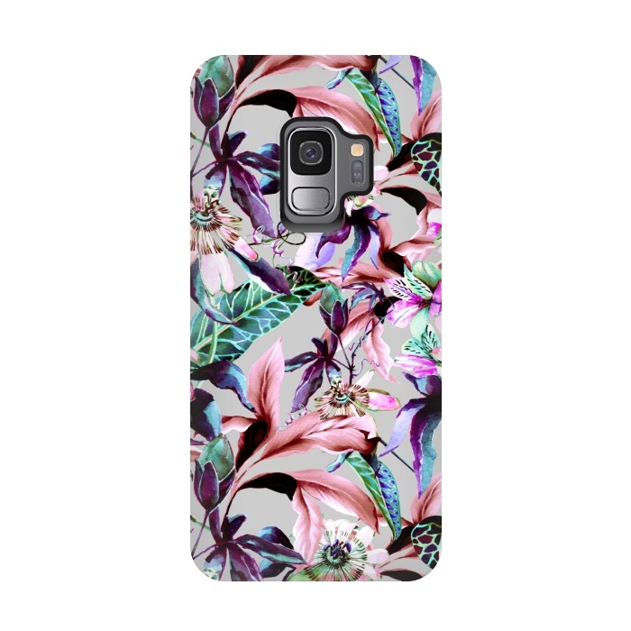 Galaxy S9 StrongFit Violet botanical paradise by Mmartabc