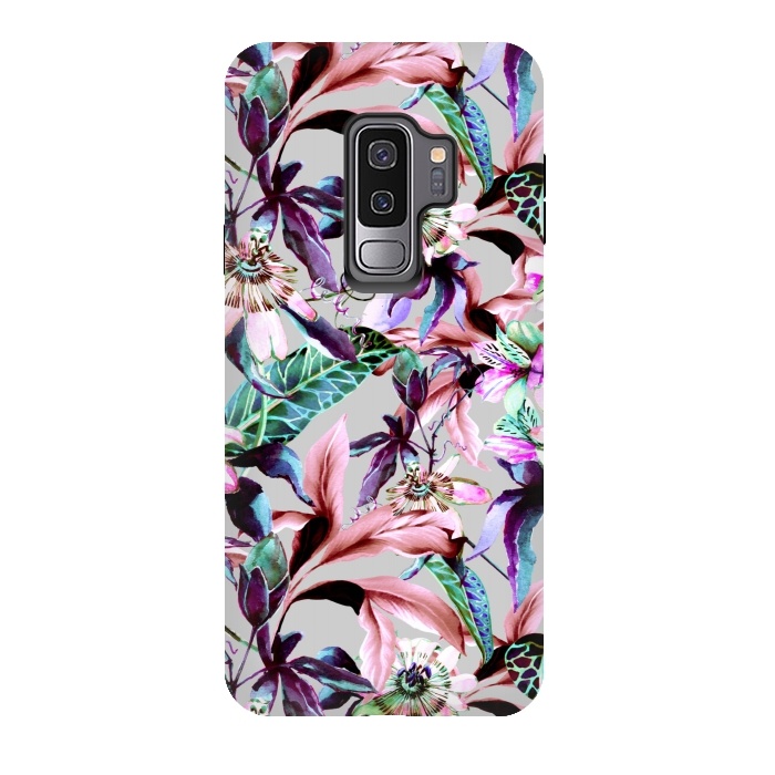 Galaxy S9 plus StrongFit Violet botanical paradise by Mmartabc