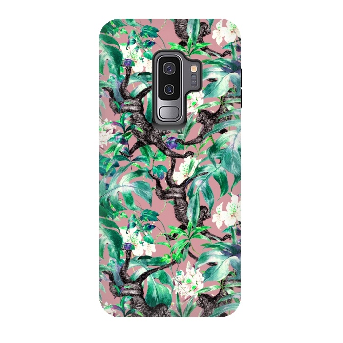 Galaxy S9 plus StrongFit Monkeys in the flowery jungle I by Mmartabc