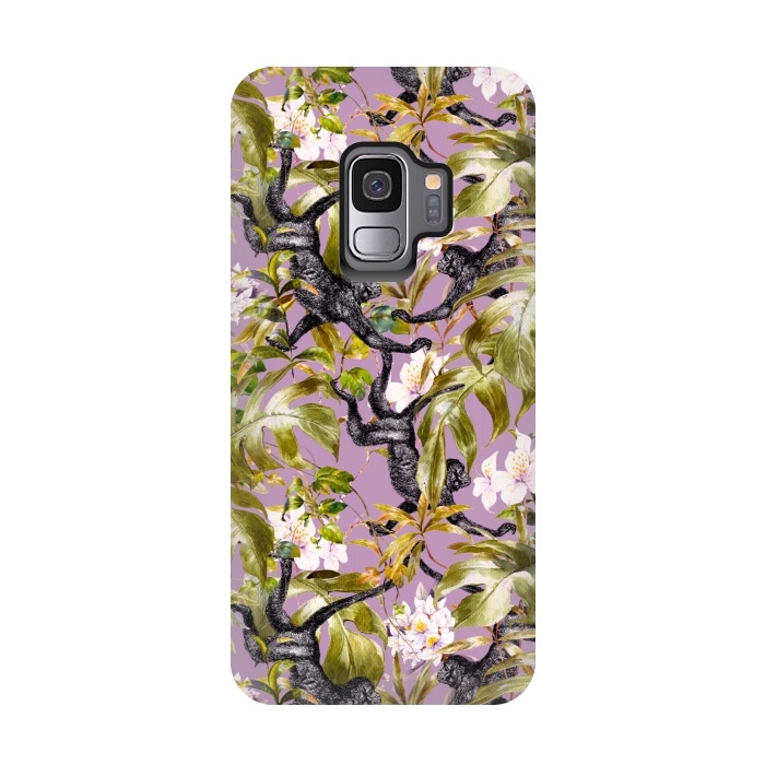 Galaxy S9 StrongFit Monkeys in the flowery jungle II by Mmartabc