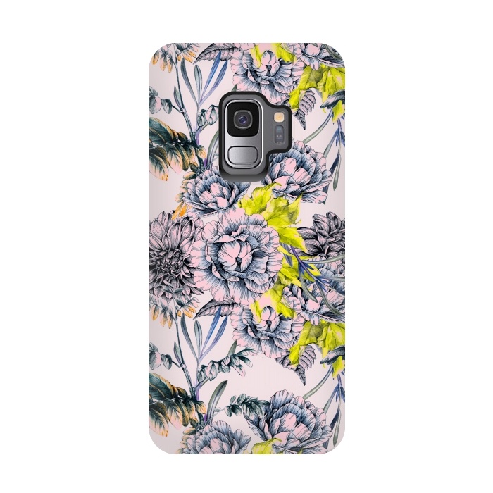 Galaxy S9 StrongFit Flowering blooming in pink by Mmartabc