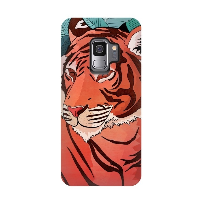 Galaxy S9 StrongFit Tiger in the jungle  by Steve Wade (Swade)
