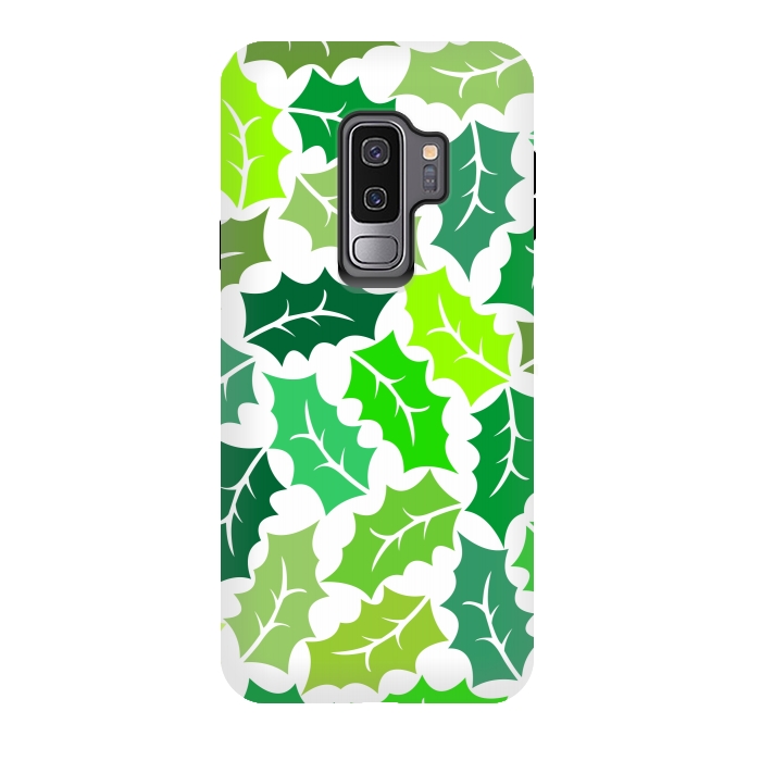 Galaxy S9 plus StrongFit Green Leaves Pattern by Dhruv Narelia