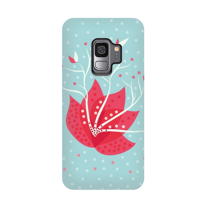 Galaxy S9 StrongFit Exotic Pink Winter Flower by Boriana Giormova