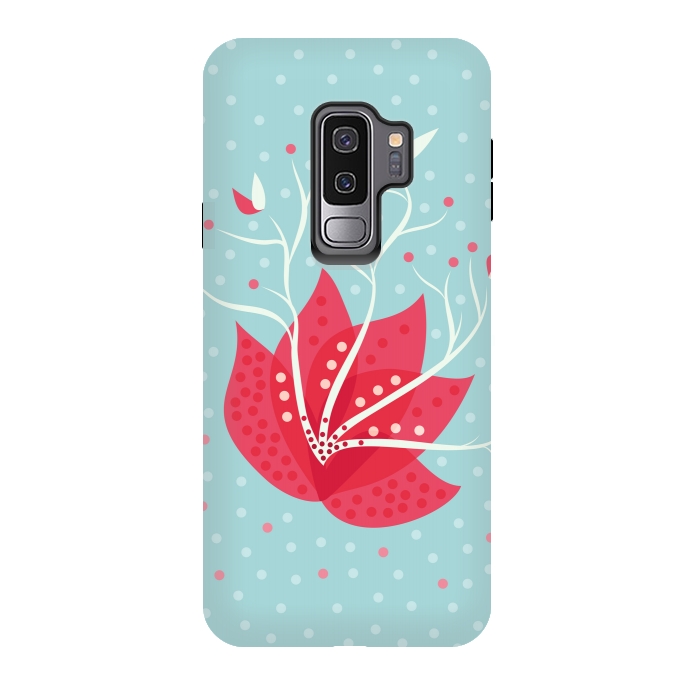 Galaxy S9 plus StrongFit Exotic Pink Winter Flower by Boriana Giormova