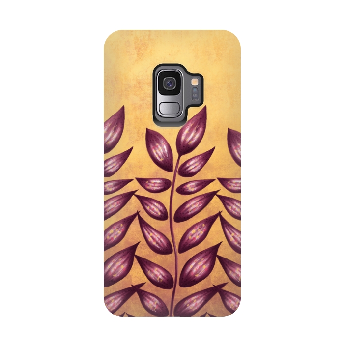 Galaxy S9 StrongFit Abstract Plant With Purple Leaves by Boriana Giormova