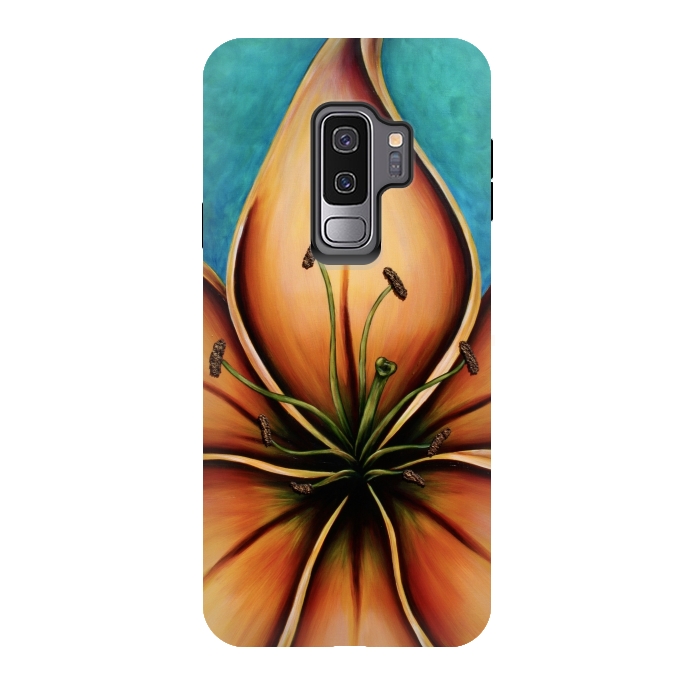 Galaxy S9 plus StrongFit Fire Lily  by Denise Cassidy Wood
