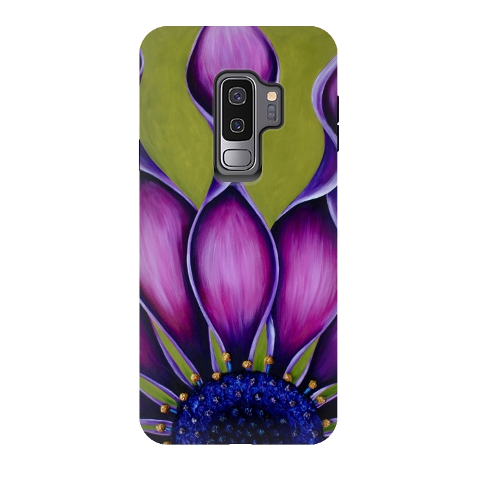Galaxy S9 plus StrongFit Purple African Daisy by Denise Cassidy Wood
