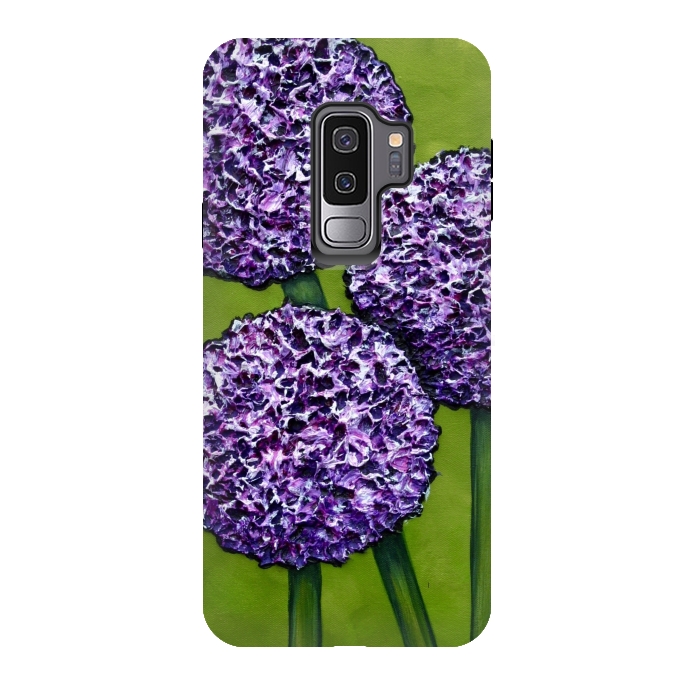 Galaxy S9 plus StrongFit Purple Allium by Denise Cassidy Wood