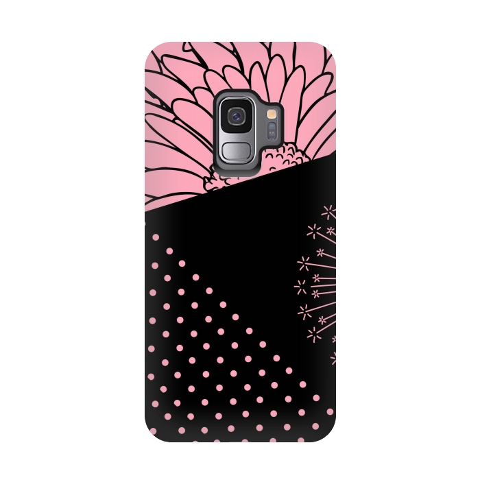 Galaxy S9 StrongFit pink floral pattern by MALLIKA