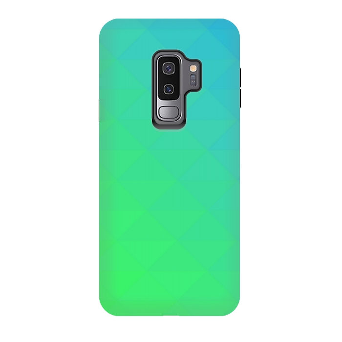 Galaxy S9 plus StrongFit blue green triangle pattern by MALLIKA