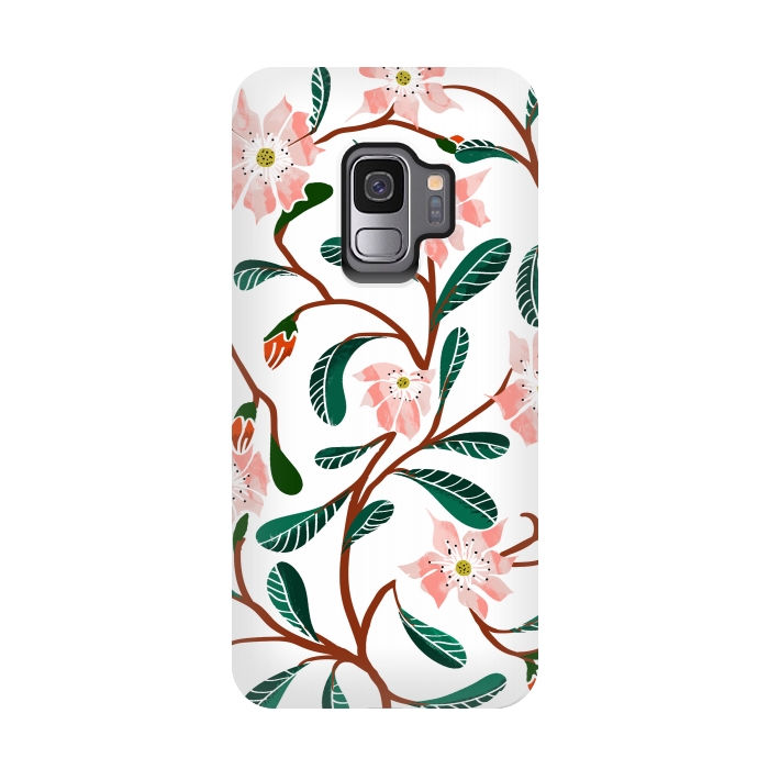 Galaxy S9 StrongFit Floral Deco by Uma Prabhakar Gokhale