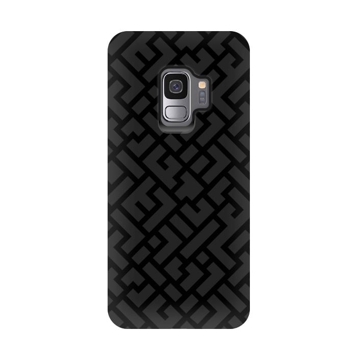 Galaxy S9 StrongFit Black Labyrinth by Sitchko