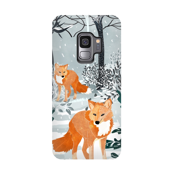 Galaxy S9 StrongFit Fox Snow Walk by Uma Prabhakar Gokhale