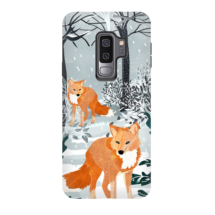 Galaxy S9 plus StrongFit Fox Snow Walk by Uma Prabhakar Gokhale