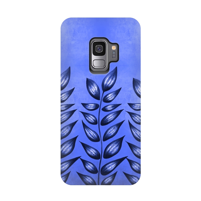 Galaxy S9 StrongFit Beautiful Decorative Blue Plant With Pointy Leaves by Boriana Giormova