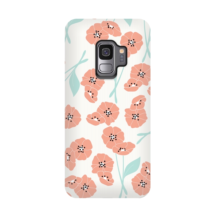 Galaxy S9 StrongFit Delicate Flowers White by Jelena Obradovic