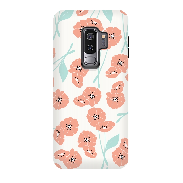 Galaxy S9 plus StrongFit Delicate Flowers White by Jelena Obradovic