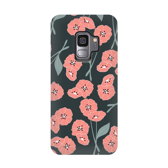 Galaxy S9 StrongFit Delicate Flowers Dark by Jelena Obradovic