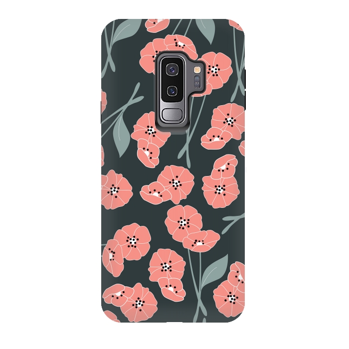 Galaxy S9 plus StrongFit Delicate Flowers Dark by Jelena Obradovic