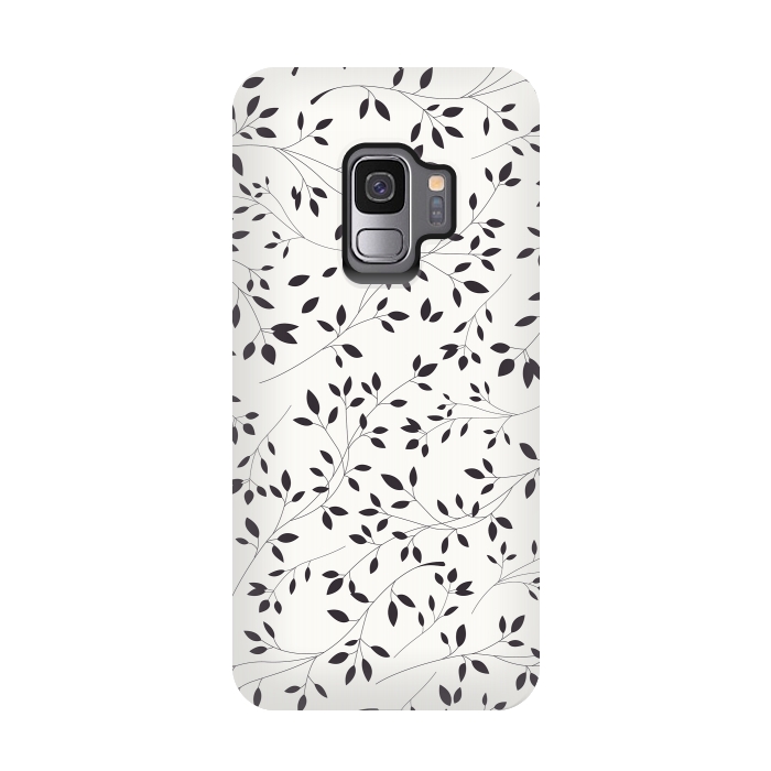 Galaxy S9 StrongFit Delicate Floral B&W by Jelena Obradovic