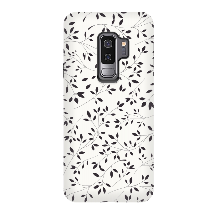 Galaxy S9 plus StrongFit Delicate Floral B&W by Jelena Obradovic