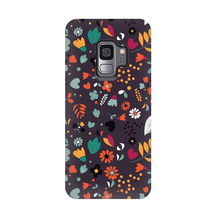 Galaxy S9 StrongFit Bohemian Floral Dark by Jelena Obradovic