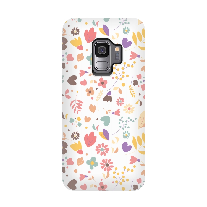 Galaxy S9 StrongFit Bohemian Floral White by Jelena Obradovic