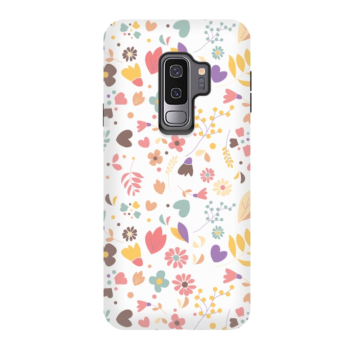 Galaxy S9 plus StrongFit Bohemian Floral White by Jelena Obradovic