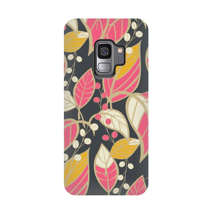 Galaxy S9 StrongFit Romantic Floral Dark by Jelena Obradovic