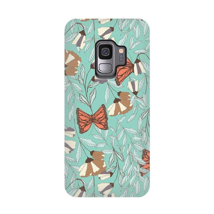 Galaxy S9 StrongFit Romantic Butterflies Blue by Jelena Obradovic