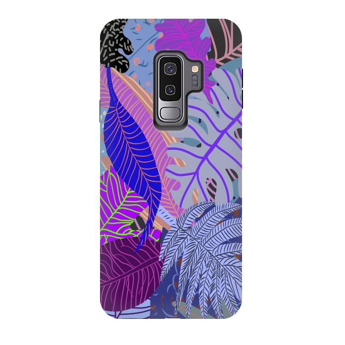 Galaxy S9 plus StrongFit Ultraviolet Faded Nature Leaves by Notsniw