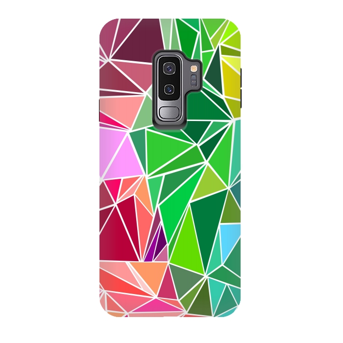 Galaxy S9 plus StrongFit Polygonal colorful pattern by Dhruv Narelia