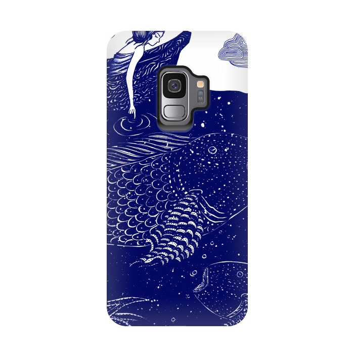 Galaxy S9 StrongFit The Blue Shimmering Sea Lights by ECMazur 